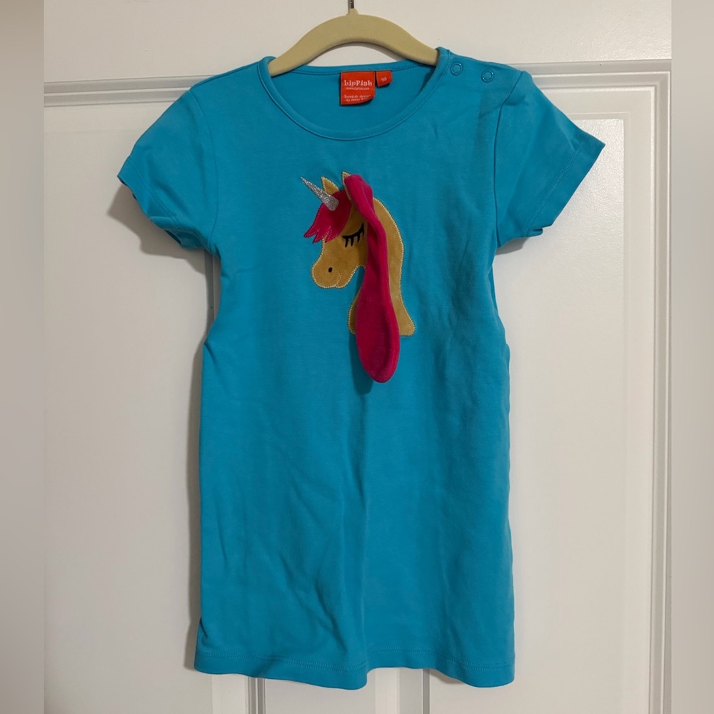 LipFish Unicorn Dress Girls Size 98 (3T)